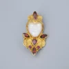 Sajen 18k Gold Pendant Sleeping Princess Mother of Pearl 1.8", view 3