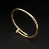 Cartier 18k Yellow Gold Diamond Nail Bracelet Size 18 Juste un Clou Pouch, view 4