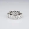 Platinum 9 ctw Emerald Cut Diamond Eternity Band Ring Size 4 GIA G VS, view 3