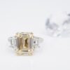 GIA Natural Yellow Diamond Engagement Ring 18k Platinum 5.6ctw Size 5, view 2