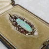 Antique 18k Opal Diamond Ruby Pendant Yellow Gold Fitted Box, view 4