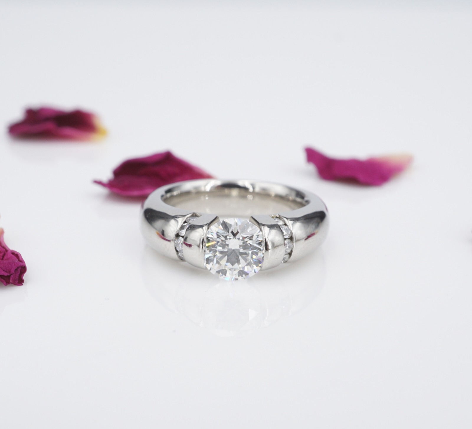 Gelin Abaci Natural Diamond Engagement Ring Platinum Sz 4.5 GIA G VVS1, view 3