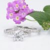 Platinum Diamond Bridal Set Engagement Ring 1.5 ct GIA E VS1 Size 5.5, view 1