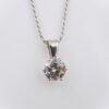 14k White Gold Natural Diamond Solitaire Pendant Necklace 18" 1.85ct VS2, view 3