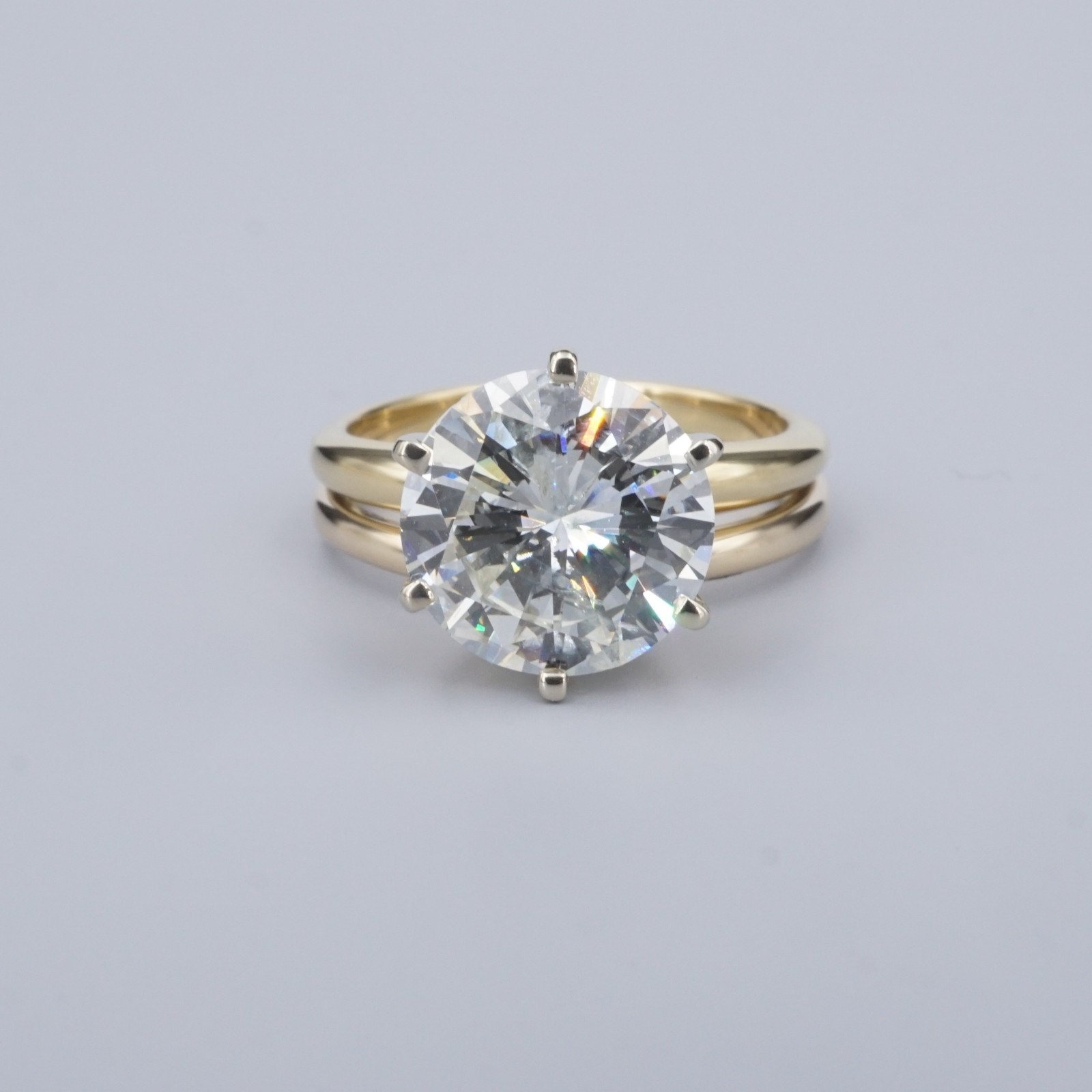Diamond Engagement Ring 3.34 carat Round 18k Gold Solitaire GIA Cert, view 2