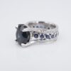 14k Sapphire Diamond Cocktail Ring White Gold Size 6.5 Natural 9 ctw New, view 2