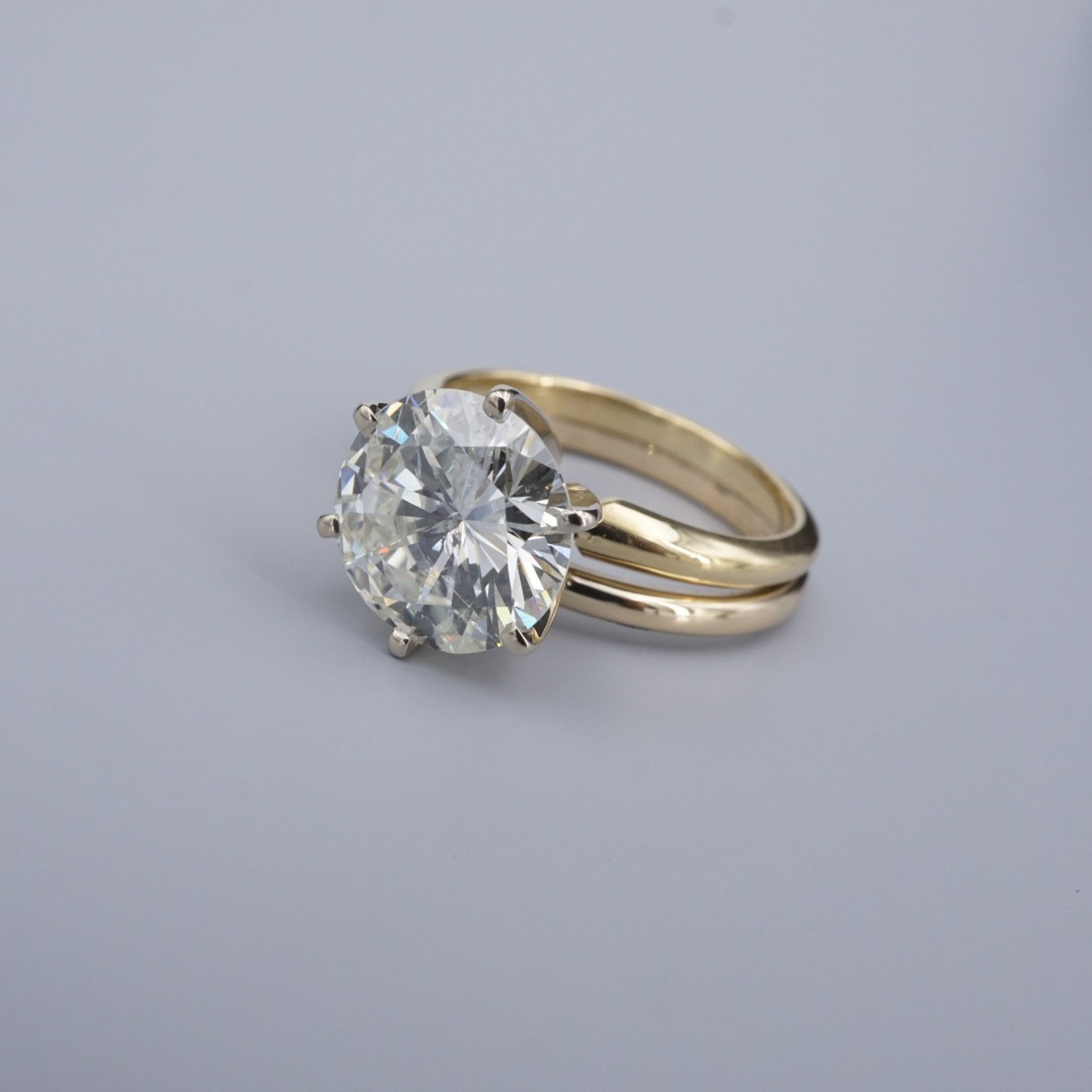 Diamond Engagement Ring 3.34 carat Round 18k Gold Solitaire GIA Cert, view 4