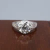 Antique Edwardian Diamond Engagement Ring Platinum 3 ct GIA Sz 5.75, view 5