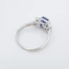 Ceylon Sapphire Diamond Ring 3ctw GIA Platinum No Heat 3 Stone Size 8.25, view 9