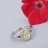 GIA Natural Fancy Intense Yellow Diamond Platinum Halo Ring 1ctw Size 7.5, view 5