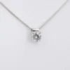 18k White Gold Diamond Pendant Necklace 26" Bolo Signed Designer, view 5