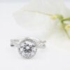 David Yurman Lanai Diamond Halo Engagement Ring Platinum 1.5ct F VS1 GIA, view 4