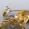 Trotting Horse and Sulky Driver Brooch Vintage 18K Gold Platinum Diamond, view 4