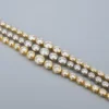 14k Diamond Tennis Bracelet 3 ctw Tri-Gold Natural 6" Bezel 3-Row, view 5