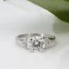 Vintage Diamond Engagement Ring Platinum 1.7ctw 3 Stone Sz 6.25 H VS2 GIA, view 1