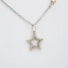 Sonja Picard 14k Gold Sterling Diamond Destiny Star Necklace 23", view 3