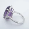 14k Amethyst Diamond Halo Ring Cocktail White Gold Size 6.5 Statement, view 7