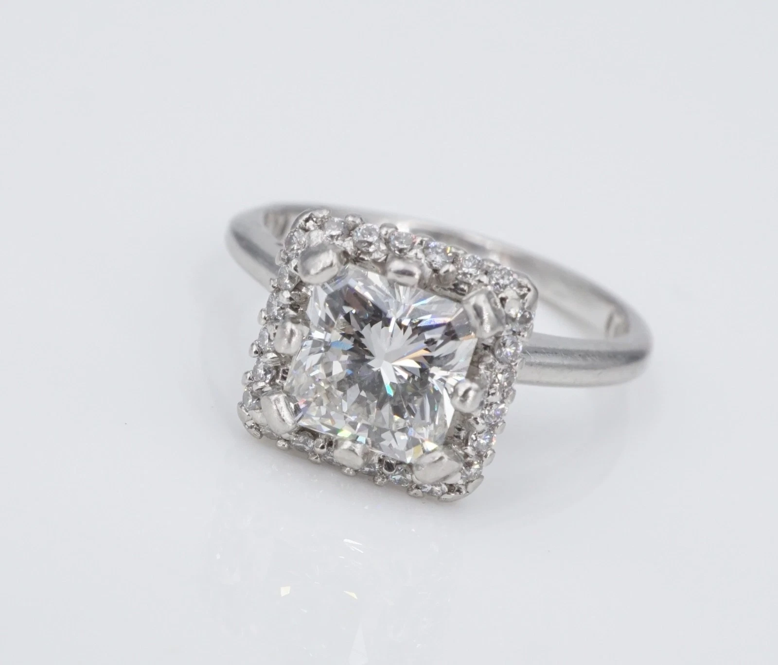 Tacori 1.5ct Radiant Diamond Halo Engagement Ring EGL G SI1 Platinum Sz 5, view 3