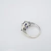 Tanzanite Diamond Cocktail Ring 14k White Gold 3-Stone 3ct Band Size 6, view 12