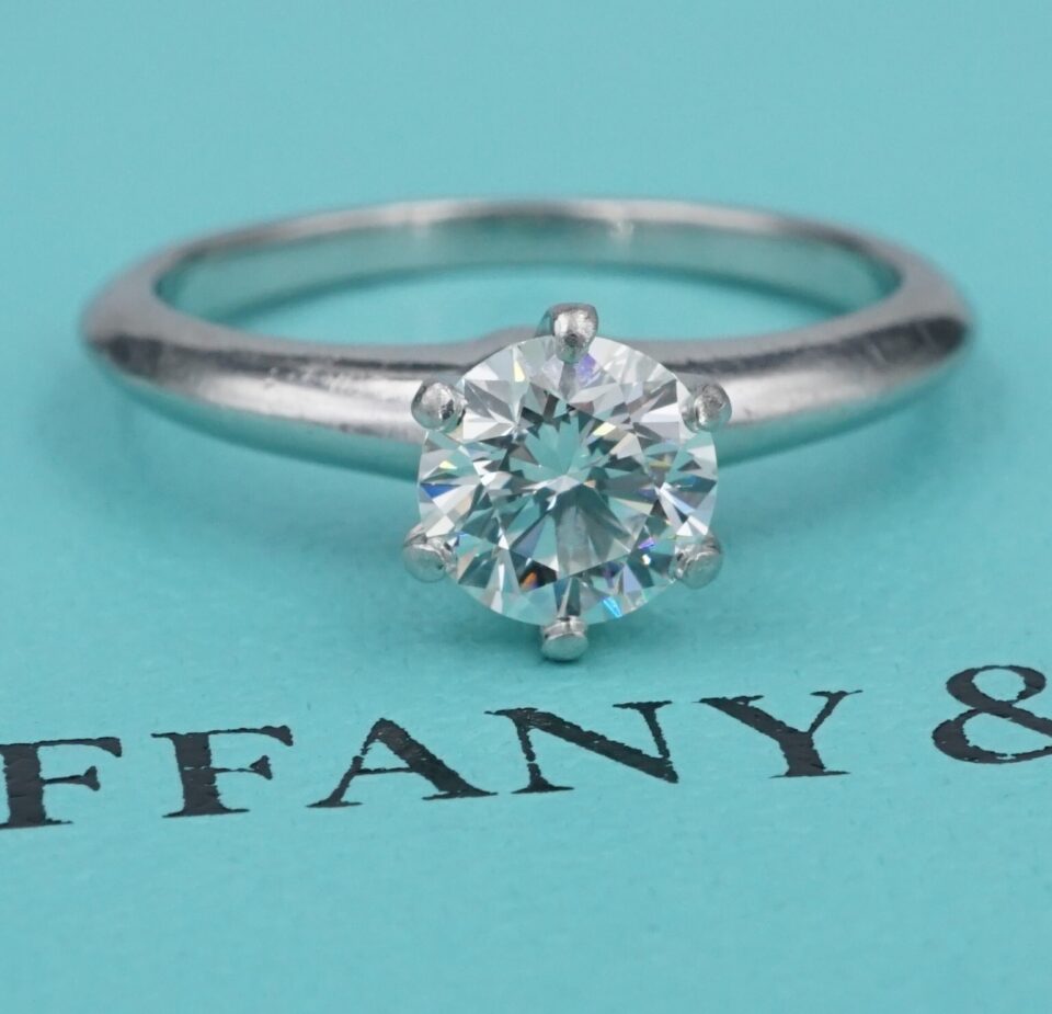 Tiffany & Co Diamond Engagement Ring Platinum 1ct VS1 I Size 7.5 Box RG4474