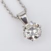 14k White Gold Natural Diamond Solitaire Pendant Necklace 18" 1.85ct VS2, view 2