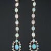 Antique Victorian 14k Gold Diamond Opal Earrings 10 ctw Dusters 4", view 4