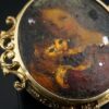 Victorian Miniature Portrait Pin Brooch Lady and Cat French 14k Gold 2", view 3