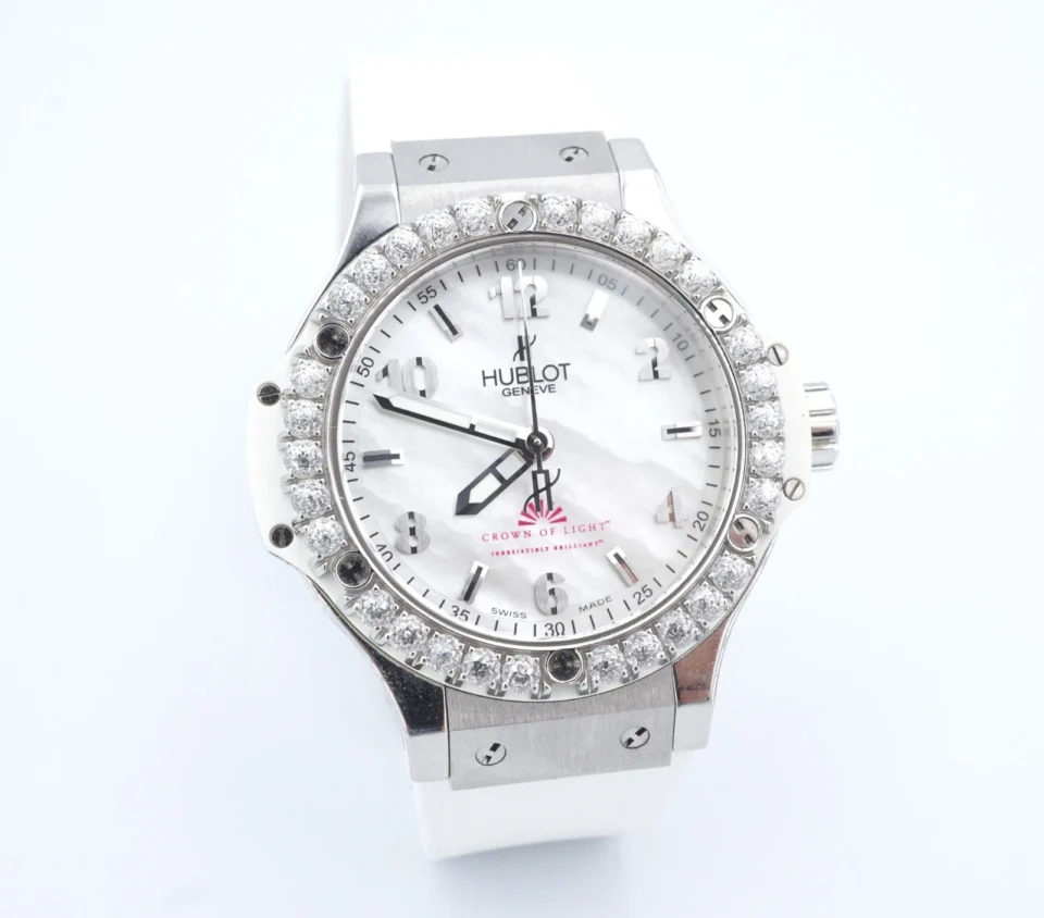 3ct Hublot Big Bang Ceramic Crown of Light Diamond Bezel 38mm Watch /180, view 2