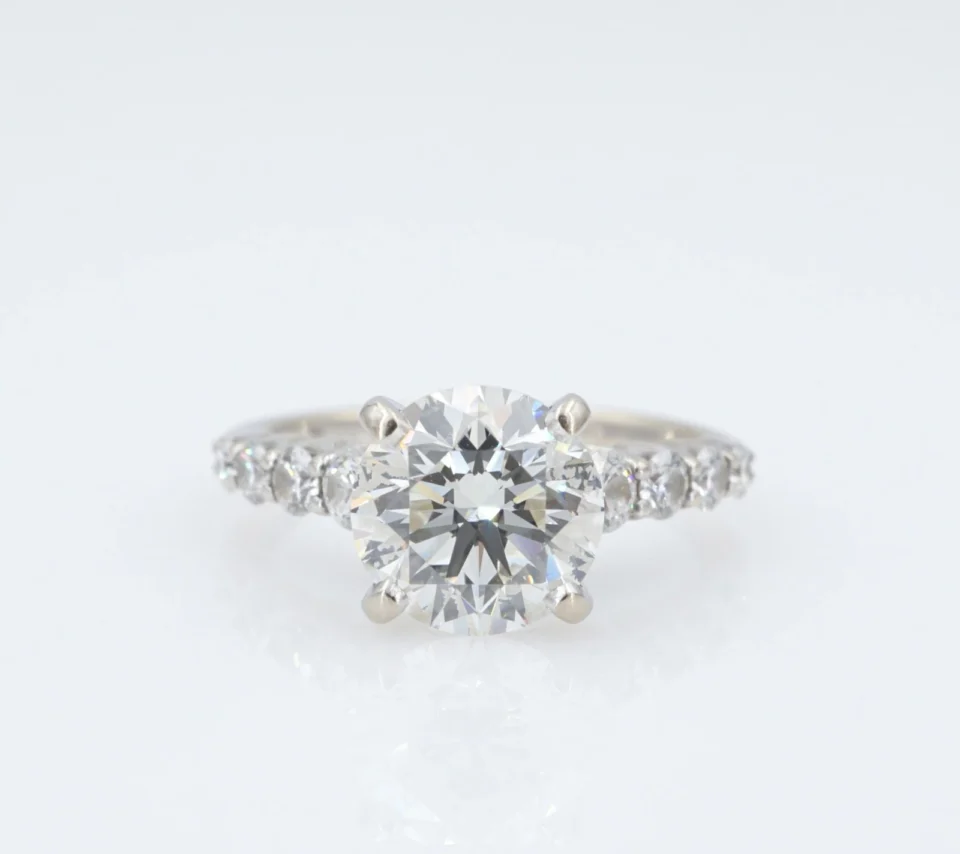14k Classic 2.4 ctw Diamond Engagement White Gold Ring GIA Size 5 RG4989