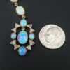 Antique Victorian 14k Gold Diamond Opal Earrings 10 ctw Dusters 4", view 5