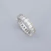Platinum 4 ctw Emerald Cut Diamond Eternity Band Ring Size 5 Anniversary, view 6