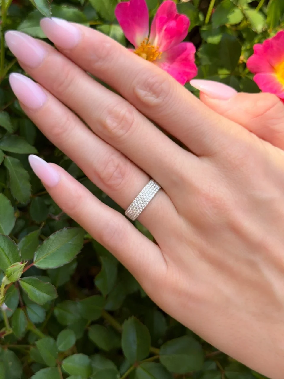 Tiffany & Co Metro 5-Row Diamond Band 18k White Gold Size 5.5 Retired, view 3