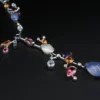 18k Meli Melo Multi-Gem Station Necklace Moonstone Diamond White Gold, view 6