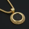 18k Bronze Roman Coin Pendant Necklace Yellow Gold 18" Constantine I FOPE, view 3