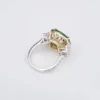 18k Gold 8.3ct Natural Emerald Diamond Halo Cocktail Ring Size 6 AGL Cert, view 9