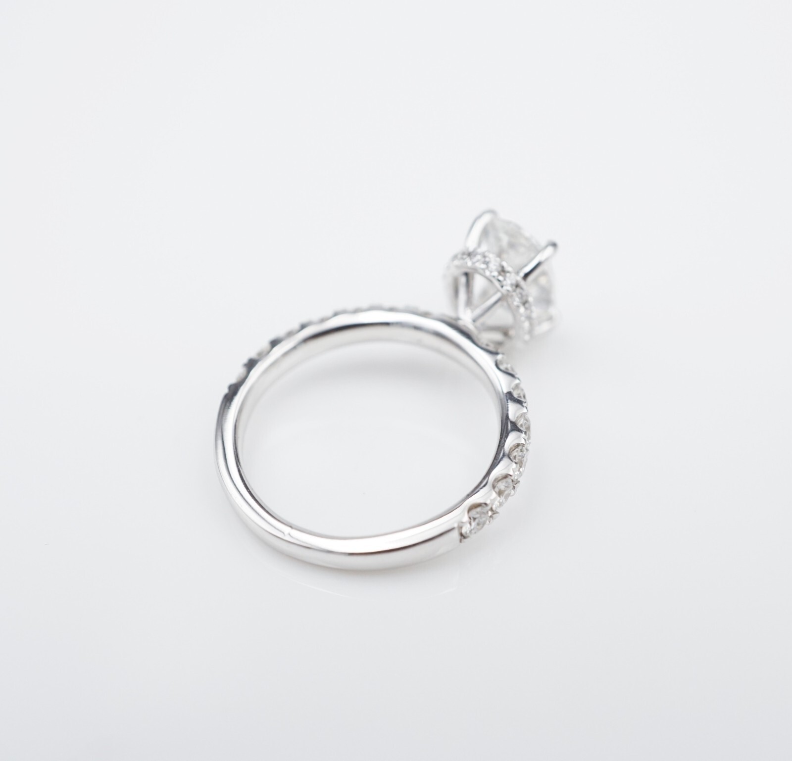 18k Oval Cut Diamond Solitaire Engagement Ring GIA D SI1 1.5ct Center, view 6