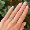 Gelin Abaci Natural Diamond Engagement Ring Platinum Sz 4.5 GIA G VVS1 shown worn