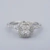 Tiffany & Co. Soleste Diamond Halo Ring Platinum Size 7.5 1 ctw Cushion, view 6