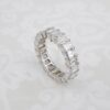 Platinum 5 ct Emerald Cut Diamond Eternity Band Ring Size 6 Anniversary, view 6