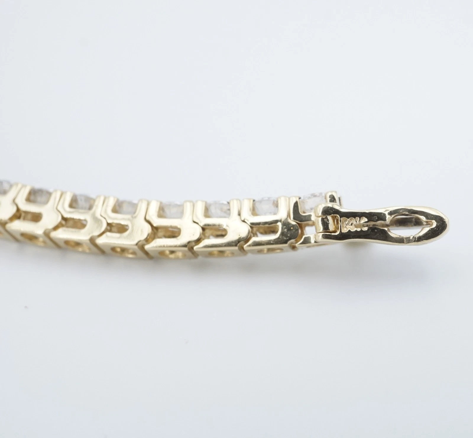 14k Diamond Tennis Bracelet Yellow Gold Natural 7 cttw 7" Classic, view 7
