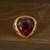 12ct Rubellite Tourmaline Cocktail Ring 18k Yellow Gold Size 7.5 Estate, view 5