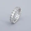 Platinum 4 ctw Emerald Cut Diamond Eternity Band Ring Size 5 Anniversary, view 3