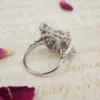 Antique 18K Old Mine Diamond Halo Ring White Gold 2.3 ctw Sz 6.5 Square, view 6
