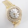 Ladies Rolex 18k Gold Diamond Watch 69178 MOP Roman 26mm Papers 1985, view 2