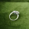 2.7ct Natural Emerald & Diamond Bypass Toi et Moi Ring Size 6 Vintage, view 8