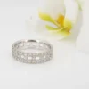 Tiffany & Co 18k Tiffany T True Wide Diamond Band Ring White Gold Size 8, view 5