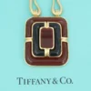 Tiffany Co 18k Carved Carnelian Onyx Inlay Pendant Necklace 28" Rare, view 1