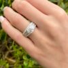 18k Diamond Engagement Ring White Gold 3.5 ctw Size 7.25 Natural, view 2