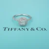 Tiffany & Co. Soleste Diamond Halo Ring Platinum Size 7.5 1 ctw Cushion, view 4