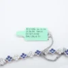 13ctw Natural Blue Sapphire Diamond Floral Quatrefoil Necklace 16.5" 18k, view 9